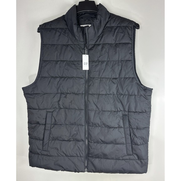 NWT Gap ColdControl Relaxed Puffer Vest Black Men's Size XL Ripstop Waterproof - Picture 10 of 10